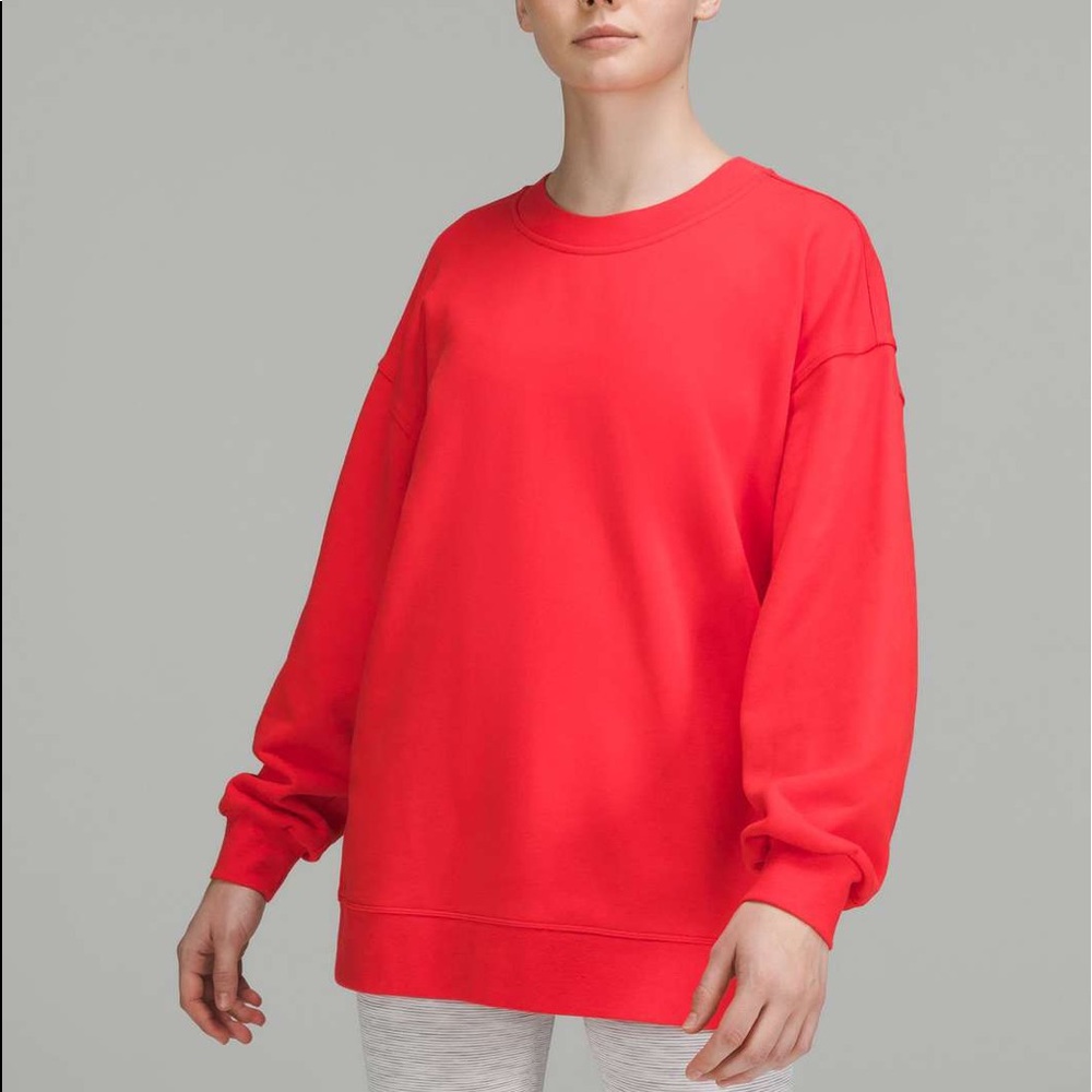 Lululemon perfectly oversized crew in love red. Worn once